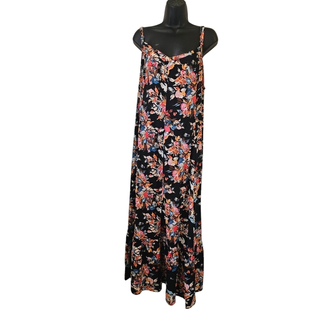 Torrid -Maxi  Floral Black Dress Women's Size 3X   22-24